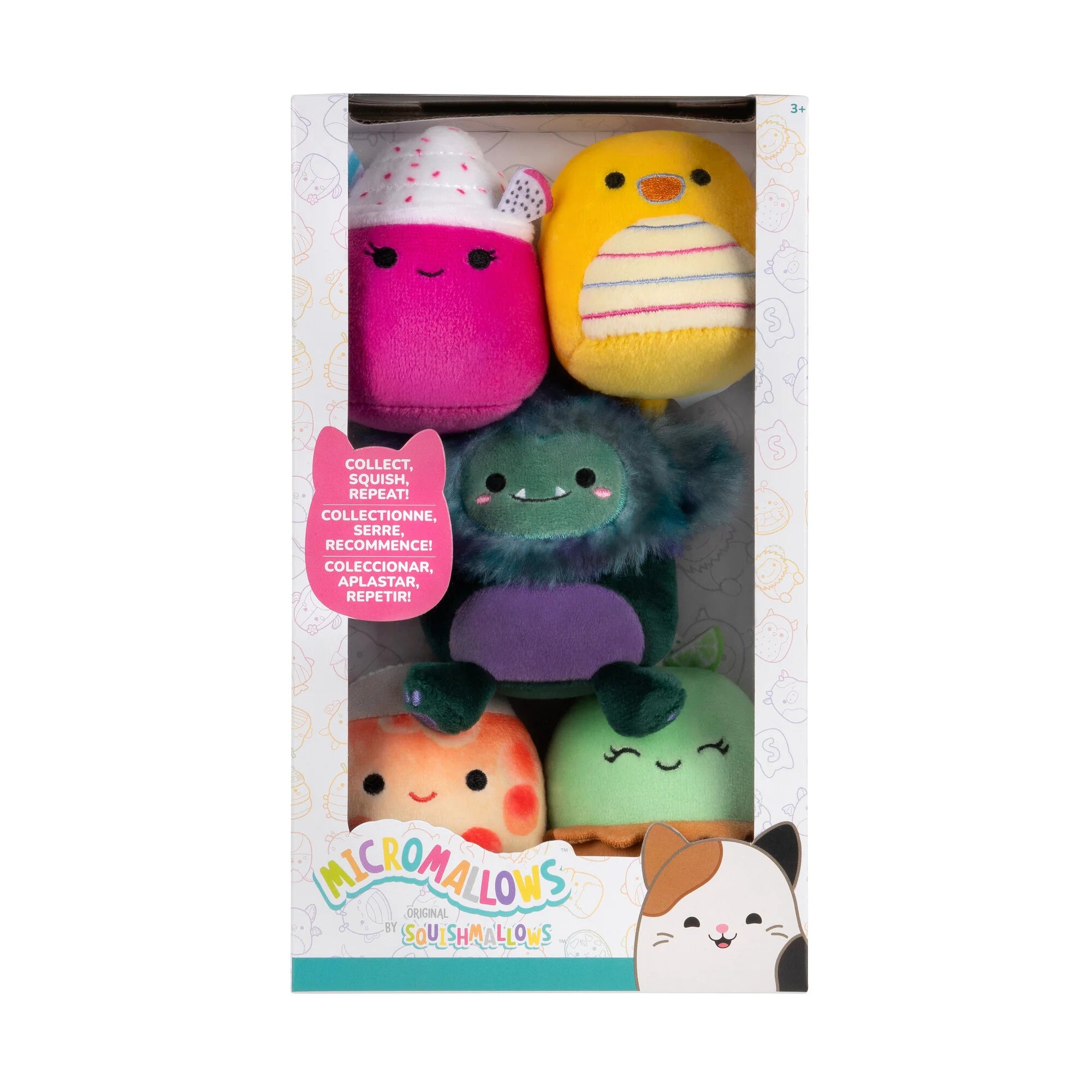 Squishmallows Micromallows 5-Pack - Largo Key Lime Pie, Adelle Lava Lamp, JT Bigfoot, Nicota Dragon Fruit Smoothie, Leif Sea Dragon