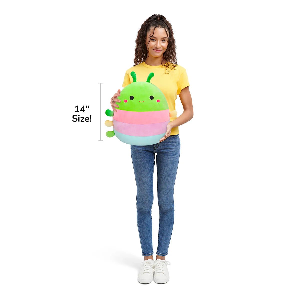 Squishmallows  - Rutabaga the Caterpillar with Multicolored Stripes