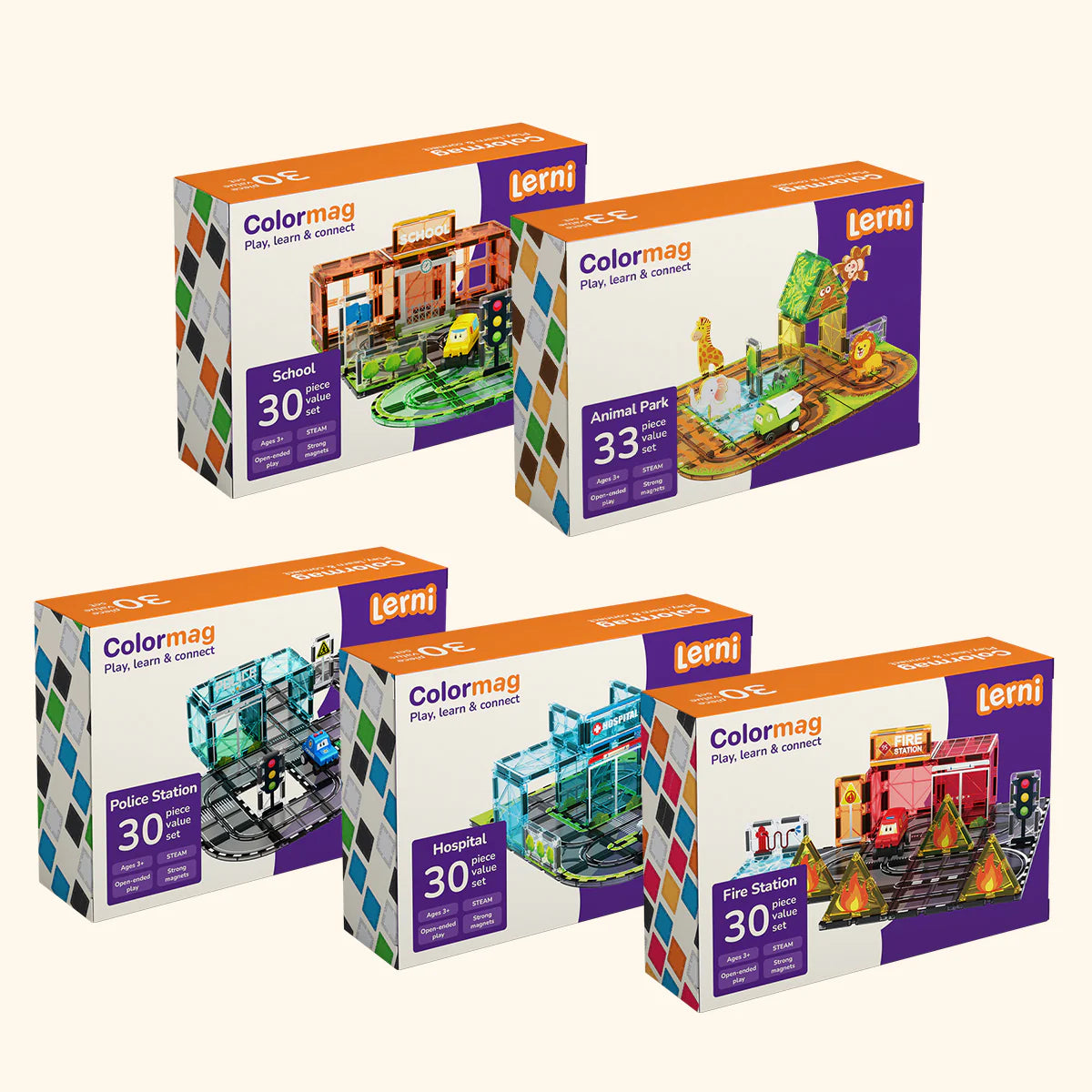 Magnetic Building Set COLORMAG City