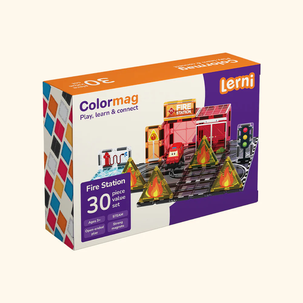 Set de construction magnétique Caserne de pompiers Colormag