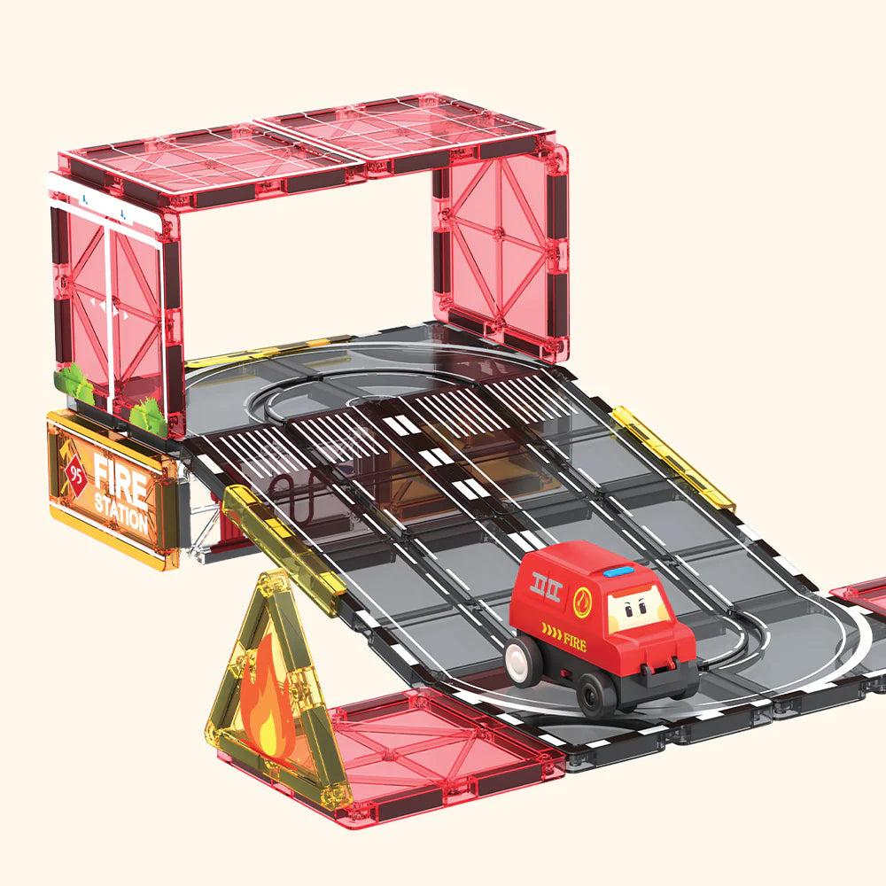 Set de construction magnétique Caserne de pompiers Colormag