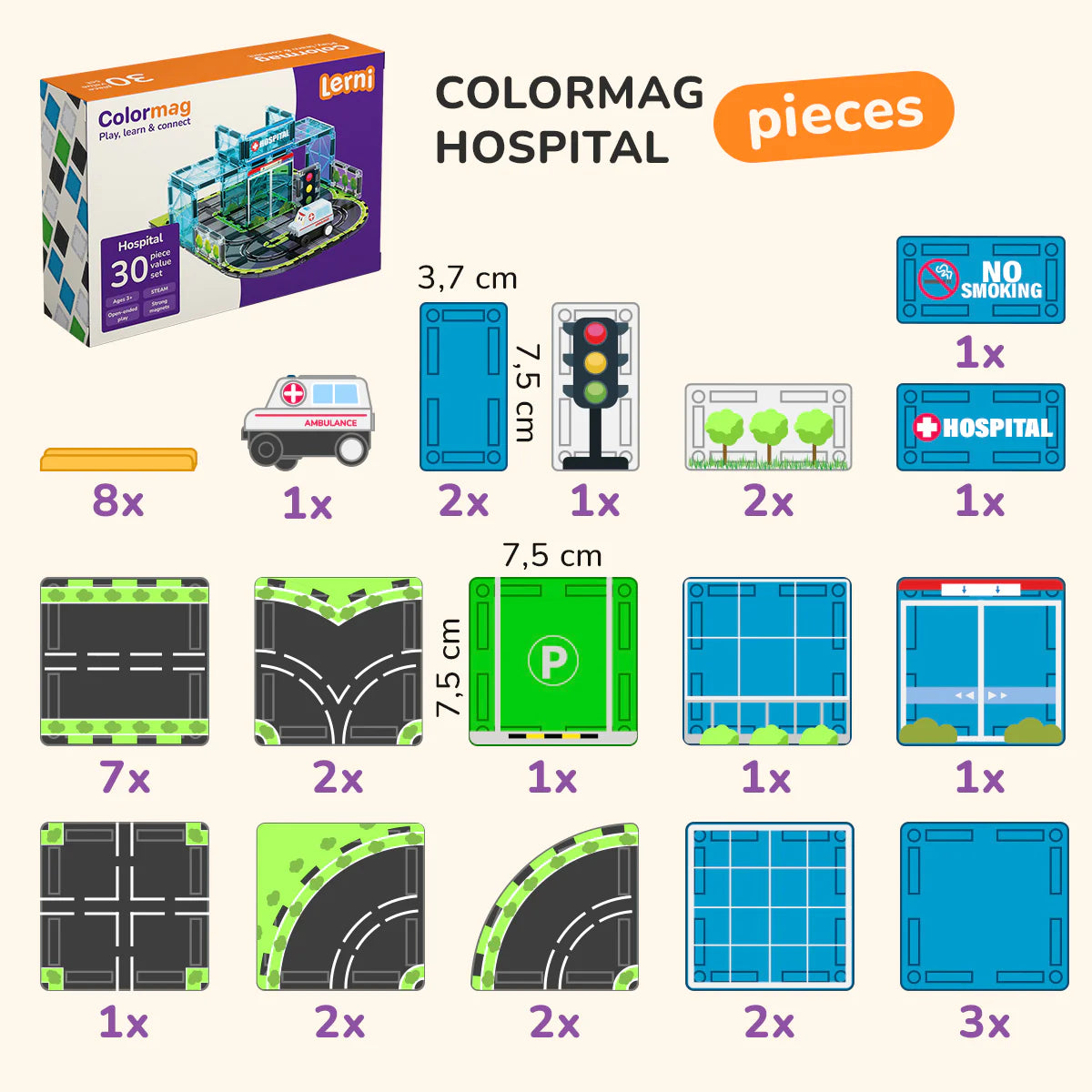 Jeu de construction magnétique Hôpital Colormag