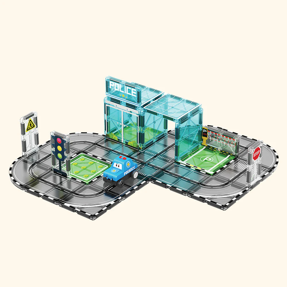 Jeu de construction magnétique Commissariat de police Colormag