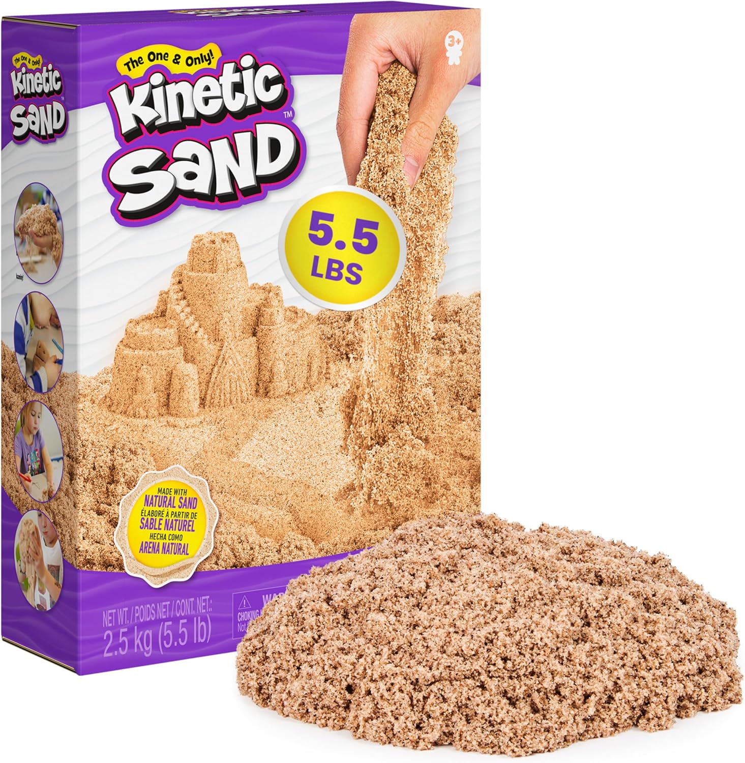 Kinetic Sand, 2,5kg Natural Brown Play Sand, Resealable Bag