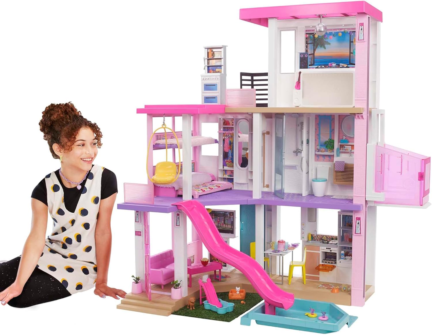 Barbie - DreamHouse XL - Dollhouse with 75+ Accessories and Wheelchair Accessible Elevator